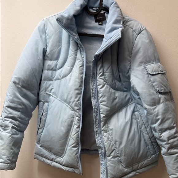 Bossini Light Blue White Duck Down Puffer Jacket | Quilted Zip Coat | Size S - Picture 3 of 8